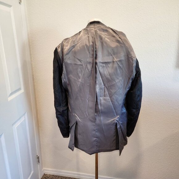 VTG Calvin Klein Mens Gray 100% Wool Blazer Sport Coat Suit Jacket Sz 42L Lined - Picture 12 of 16